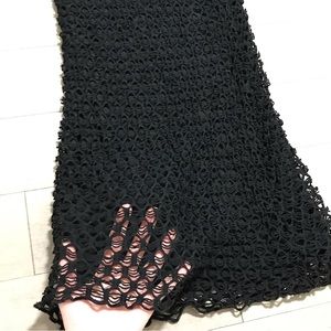 RARE VTG Lip Service wide net maxi goth skirt